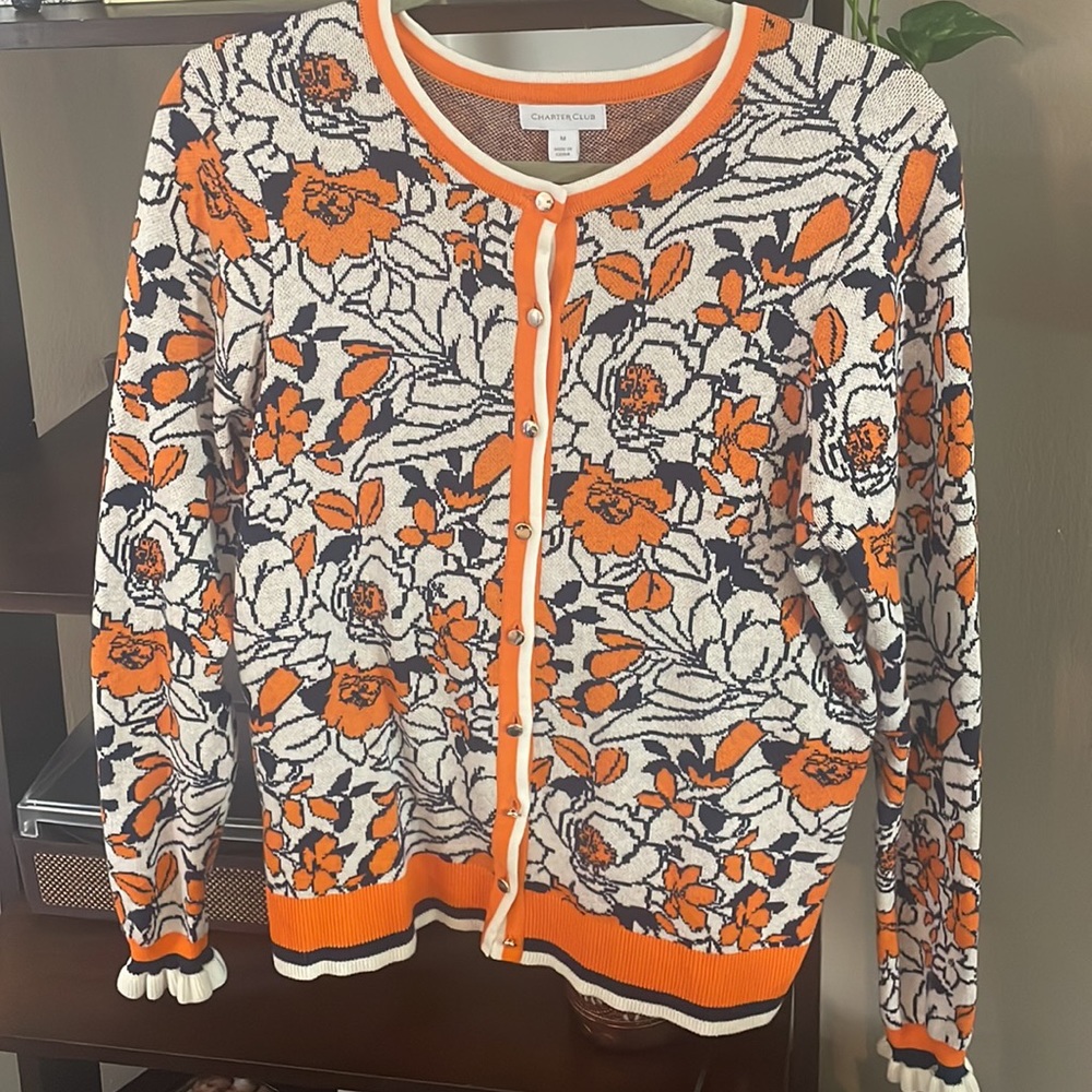 Orange & Blue Charter Club Cardigan